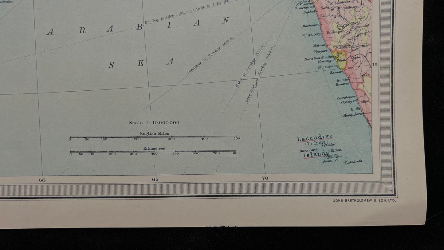 1922 South Western Asia Map by Bartholomew