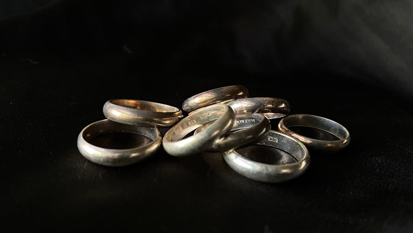 Simple Half-round Silver Ring