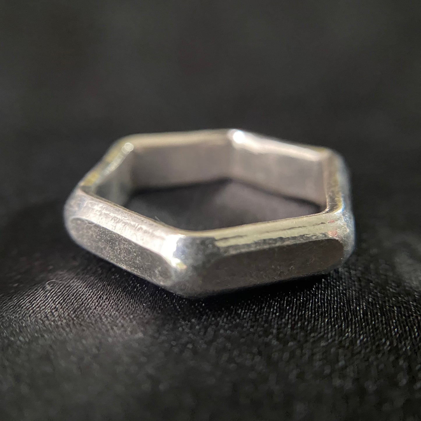Hexagonal Silver Ring