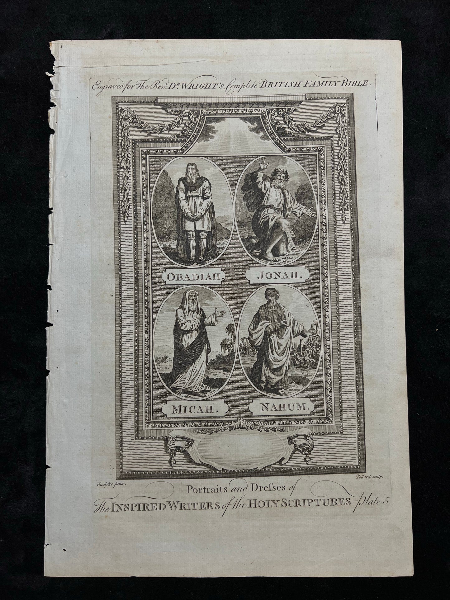 1782 Set of 6 Folio Religious Prints by Wright, Paul