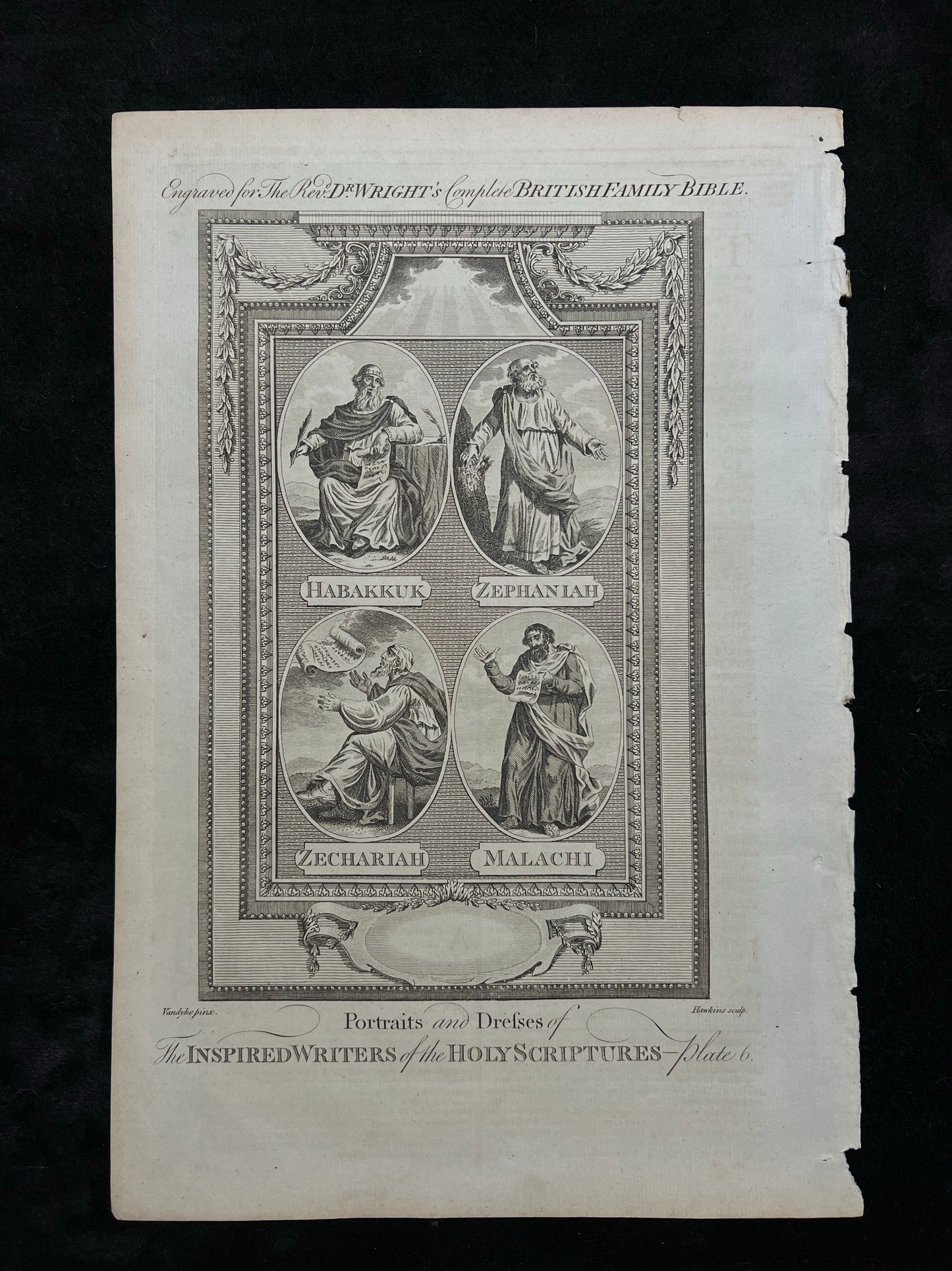 1782 Set of 6 Folio Religious Prints by Wright, Paul