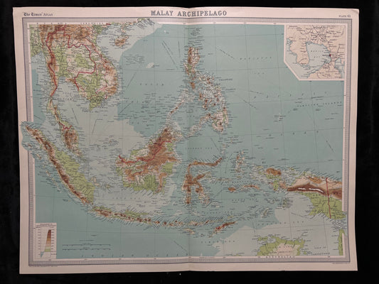 1922 Malay Archipelago Map by Bartholomew