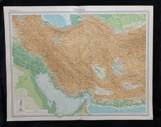 1922 Persia Map by Bartholomew